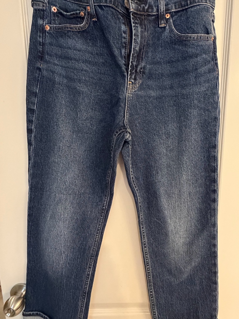 GAP Women's Straight-Leg Jeans in Dark Blue Wash